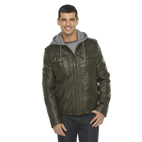 Levi's Other - Levi's | Hooded Faux Leather Racer Jacket